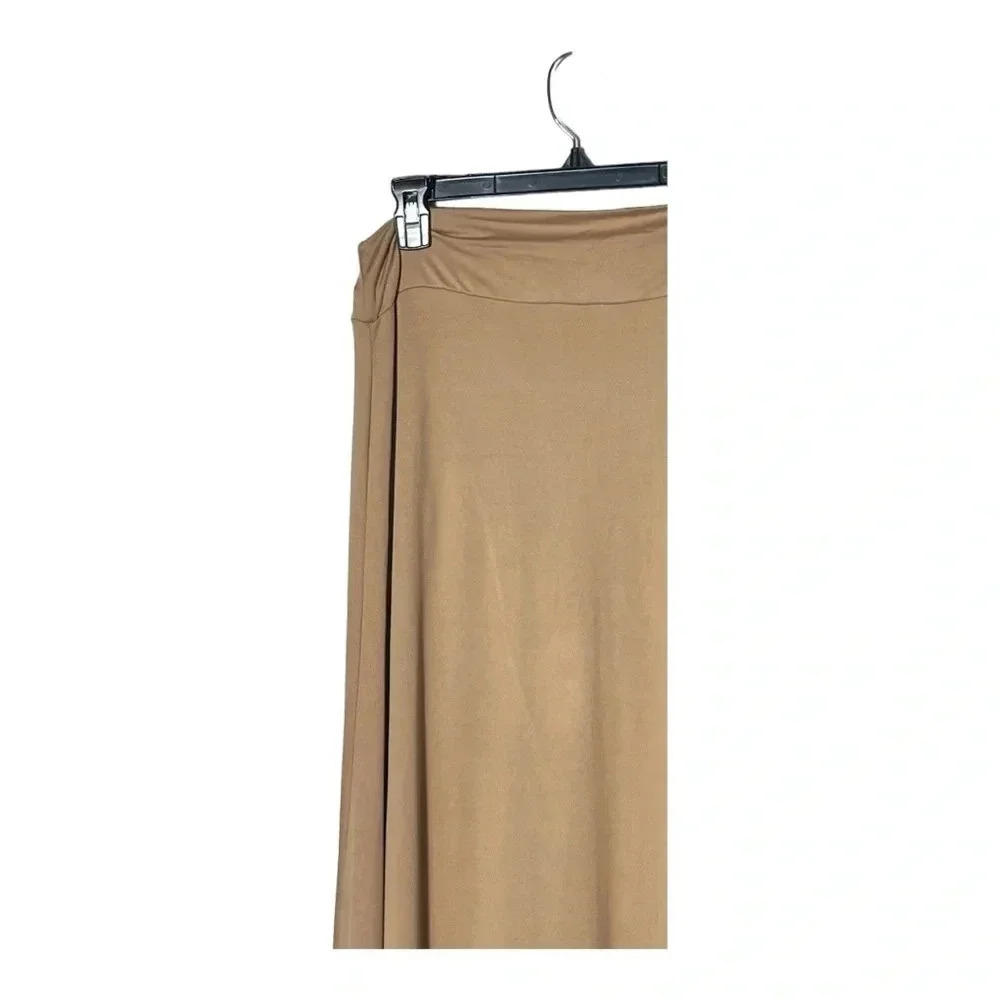1907. NINEXIS FAUX WRAP MIDI LENGTH SKIRT SIZE X-LARGE COGNAC IN COLOR STRETCHY - Picture 10 of 11
